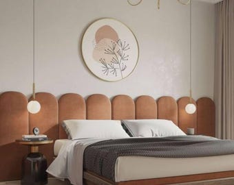 Luxury Upholstered Wall Panels, Custom Padded Headboard, Soft Acoustic Wall Art, Decorative Wall Cushion Panels, Bedroom Wall Decor
