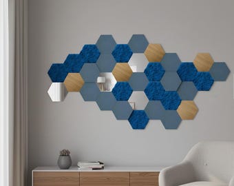 3D Wooden Wall Panels – Hexagon Honeycomb Design for Interior Decoration