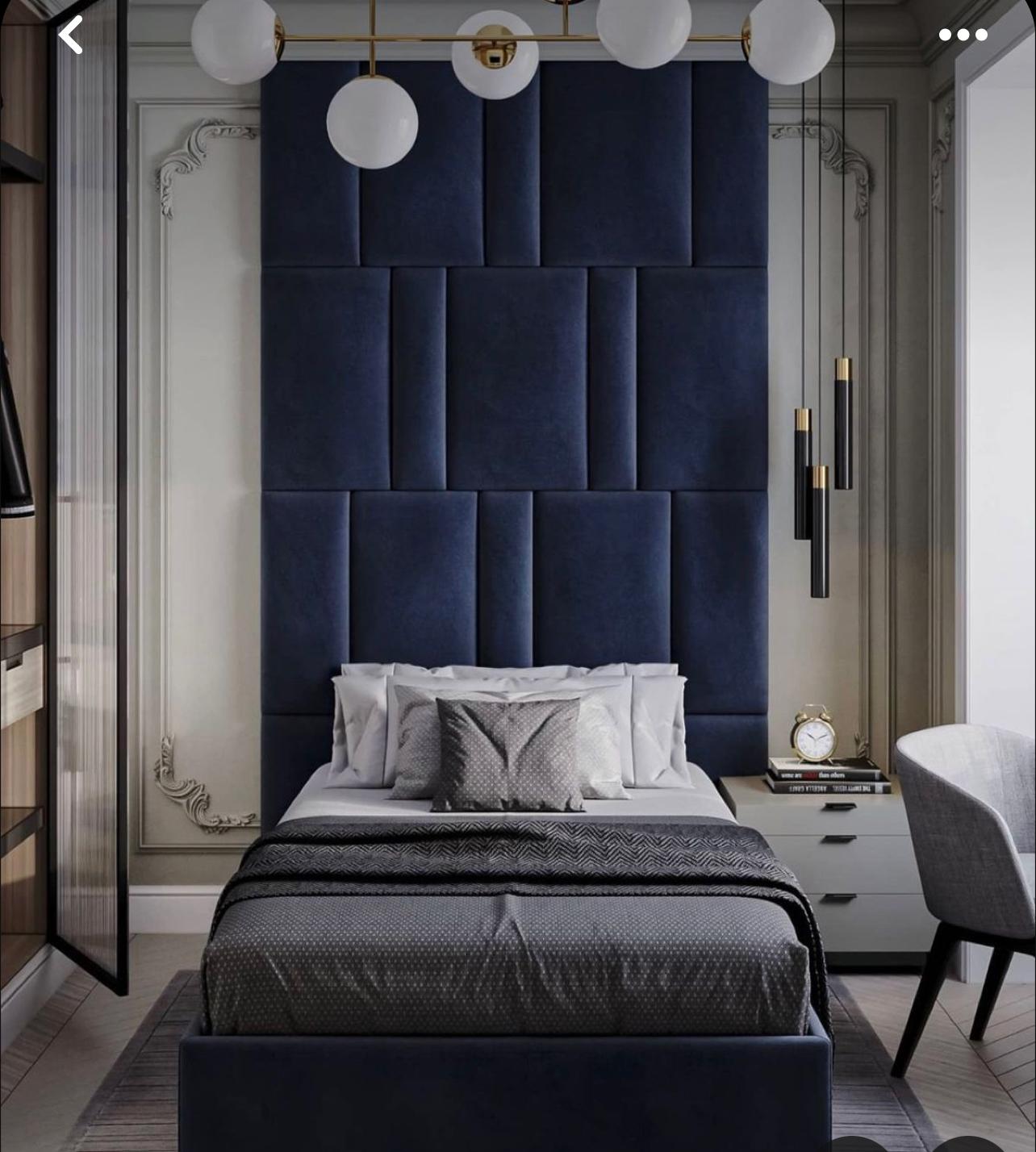 Luxury Upholstered Wall Panels, Custom Padded Headboard, Soft Acoustic Wall Art, Decorative Wall Cushion Panels, Bedroom Wall Decor