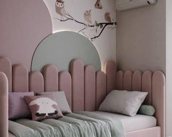 Luxury Upholstered Wall Panels – Custom Soft Padded Headboard Wall Art for Modern Bedroom Decor