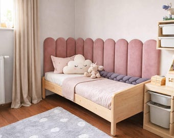 Upholstered Wall Panels Headboard for Kids room or Bedroom Decor, Padded Wall Panels for Soft Wall Decor