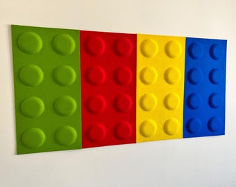 3D Felt Block Wall Panels: Acoustic Kids Room Decor for lego fans