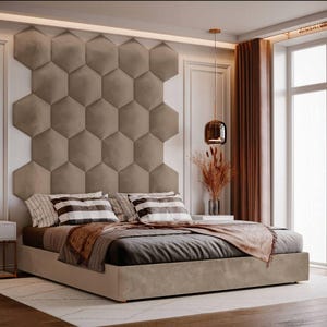 Luxury Upholstered Wall Panels, Custom Padded Headboard, Soft Acoustic Wall Art, Decorative Wall Cushion Panels, Bedroom Wall Decor