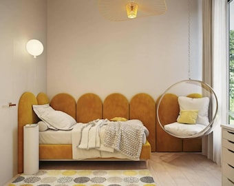 Luxury Upholstered Wall Panels – Custom Soft Padded Headboard Wall Art for Modern Bedroom Decor
