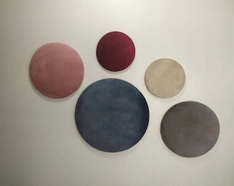 Upholstered Soft Decorative Wall Art Acoustic Headboard Panels (soft wall padding) Round Tiles and padded boards, head panel, wall cushion