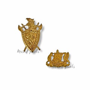 Small Medieval Sheild Stamping, Heraldic Coat of Arms, Perfect for Jewelry Designs, Scrapbooking, 22pcs. with Free Shipping and Tracking