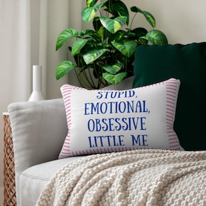 Gesponnenes Polyester-Kissen, Dummes emotionales obsessives kleines Ich-Lendenkissen, dekoratives Akzent-Wurfkissen, Hauptwohnzimmer-Dekor, einzigartig