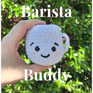 Barista Buddy- Mini Crochet Coffe/Latte Plushie-Handmade crochet coffee cup