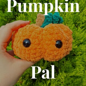 Pumpkin Pal- Handmade amigurumi crochet pumpkin plushie