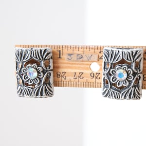 1950's vintage rectangular textured clip-on earrings