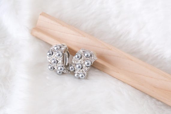 1970's Large Silver Curved Rectangular Clips In S… - image 13