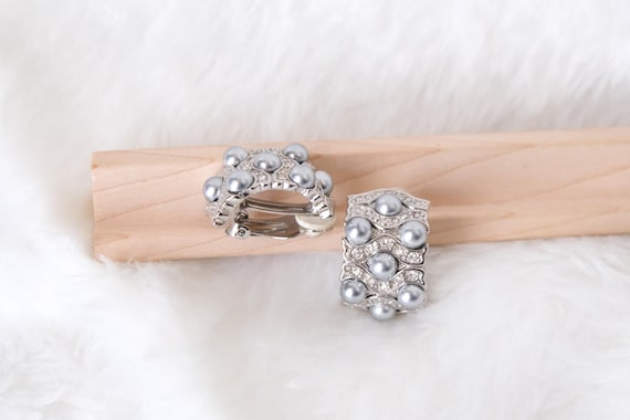 1970's Large Silver Curved Rectangular Clips In S… - image 11