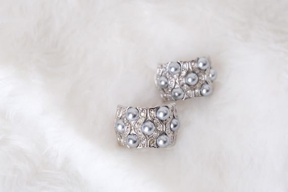 1970's Large Silver Curved Rectangular Clips In S… - image 14