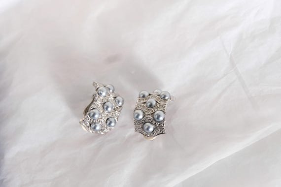 1970's Large Silver Curved Rectangular Clips In S… - image 18