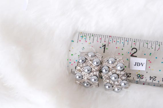 1970's Large Silver Curved Rectangular Clips In S… - image 10