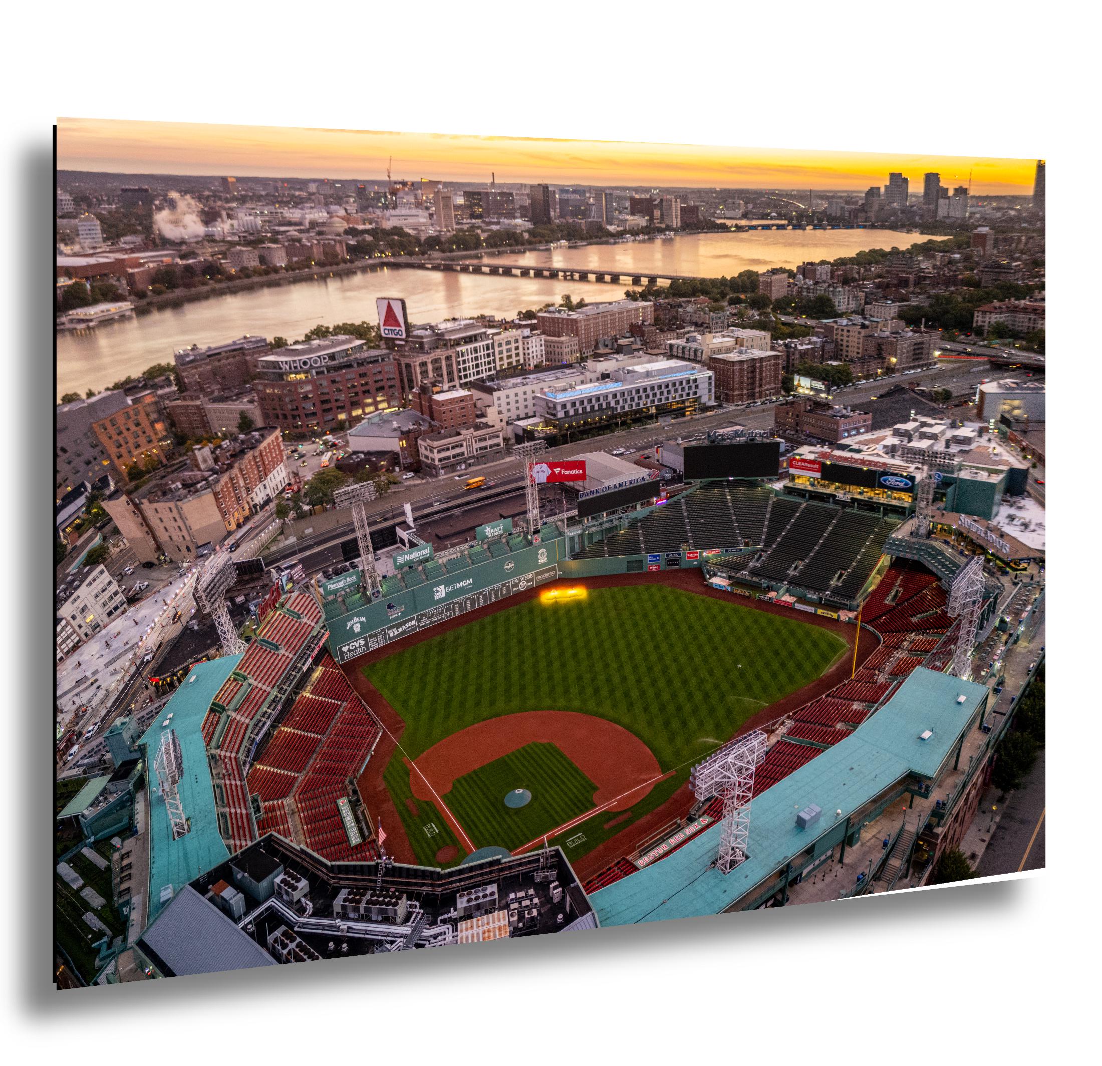 Boston Fenway Park Photo, Sunrise Drone View (citgo Sign, Charles