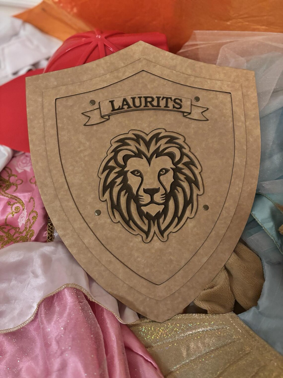 Customizable Shield 3D Toy Shield With Lion Head | SVG + DXF Digital Files for Laser Cutter ...