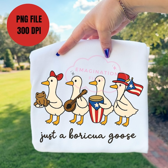 Boricua Goose PNG Sublimation Boricua Shirt Design Coqui Frog Puerto Rico Patriotic Goose Shirt