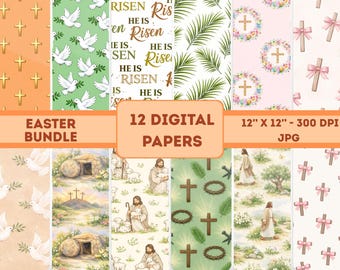 Ostern religiöse druckbare Bündel Ostern digitale Papiere Scrapbooking Papier Handwerk Muster nahtlose Ostern Hintergrund druckbare Muster