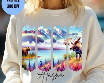 Alaska Sublimation PNG Alaska Cruise Shirt Family Vacation 2025 Cruise Squad Family Cruise Shirt Girls Vacation Tshirt Moose Grizzly Bear