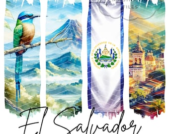 El Salvador Tshirt Sublimation PNG El Salvador Flag PNG Salvadorena Tshirt Guanaco Tshirt Brushstroke Art Central America El Salvador Trip