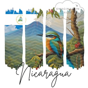 Nicaragua Tshirt Sublimation Design PNG Patriotic Tshirt Proud Nicaraguan Nicaragua Gift Central America Brushstroke Art Nicaragua Trip 2025
