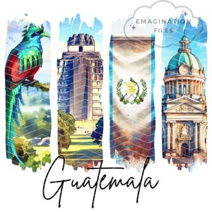 Design en sublimation du Guatemala PNG Drapeau du Guatemala Voyage au Guatemala en 2025 Cadeau au Guatemala Vacances au Guatemala en 2025 Art du coup de pinceau guatémaltèque fier