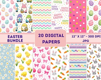 Ostern Digitale Papiere Bundle Scrapbooking Papier Handwerk Muster Ostern Hintergrund Frohe Ostern Printable Muster