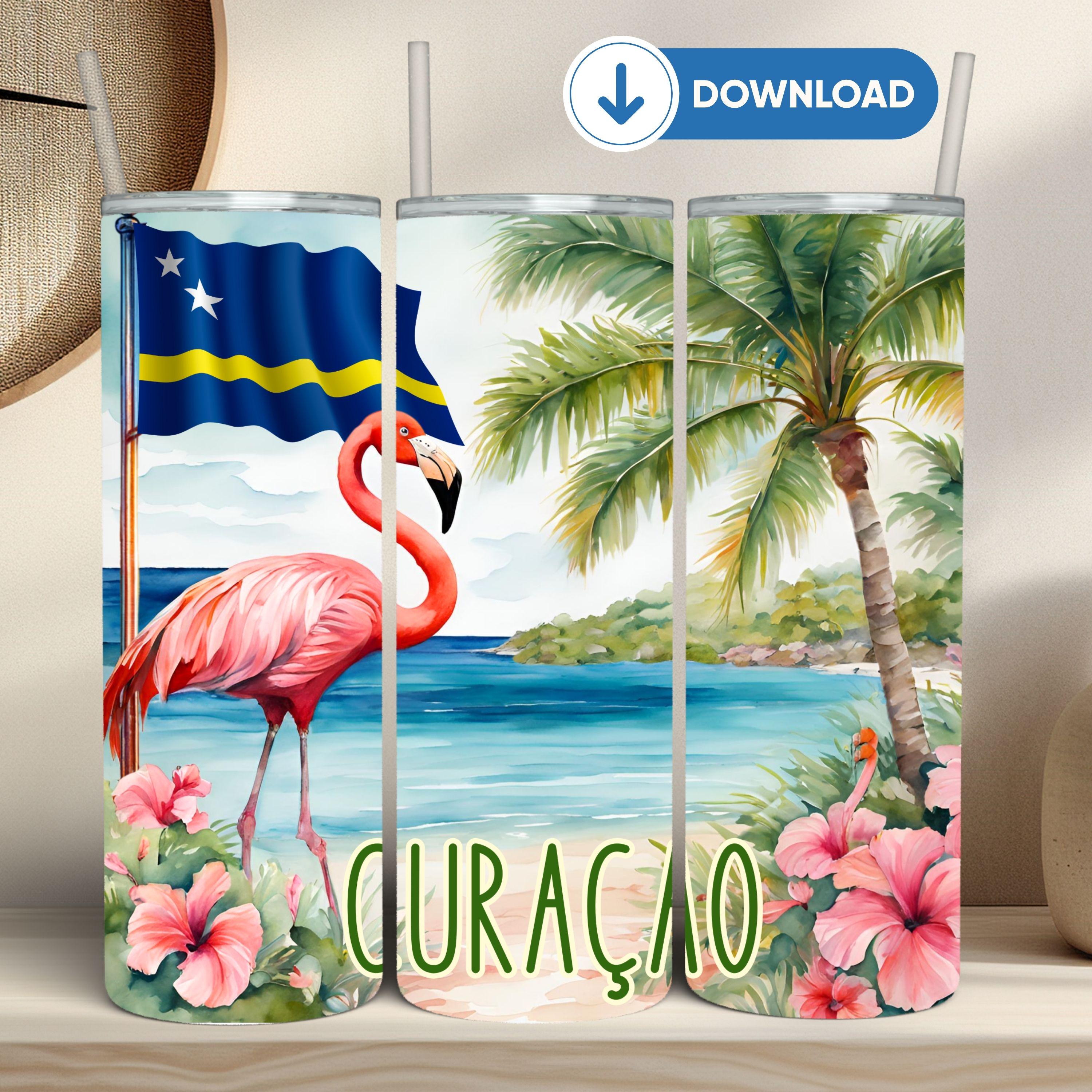 Vlag van Curacao - 90 x 150 cm - landenvlag - polyester - met ringen