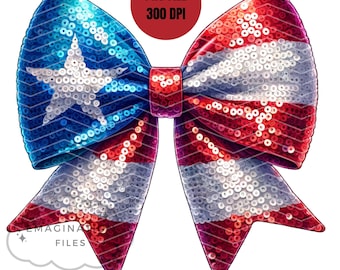 Puerto Rico Flag Bow PNG, Sublimation Design (Digital Download)