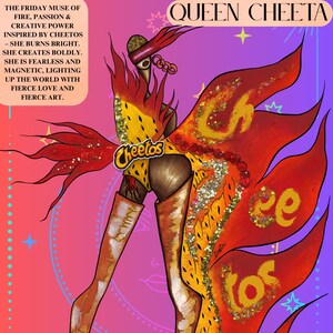 Queen Cheeta Mantra Card Empowerment Printable • Bold Fashion Illustration Art • Energy Healing  ART • Stylish Digital Affirmation AyA DK