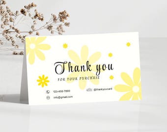 Elegante Rosa Dankeskarten 5,1 X 8,9 Cm - Für Kleine Unternehmen, Mit Weißem & Schwarzem Text