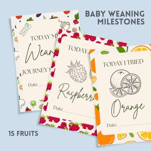 Cartes imprimables des jalons du sevrage des bébés Fruits