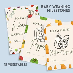 Cartes imprimables des jalons du sevrage des bébés Légumes