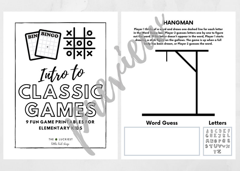 classic games printable for kids 9 printable pen and