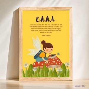 Fantasía de hadas I Cartel de inscripción escolar Cartel de inscripción escolar I Regalo para niños de la escuela I Regreso a clases I Cartel de hitos