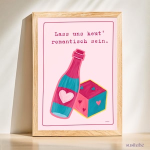 Laten we vandaag romantisch zijn. Ik hou van je, ik ben een vriend, ik ben een cadeau, ik ben een decoratie, een motiverende print en ik ben een poster.