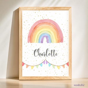 Arcobaleno | Poster personalizzato per la cameretta dei bambini I Poster con nome I Arte murale per bambini I Cameretta per neonati I Decorazione unica della cameretta