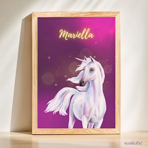 cavallo | Poster personalizzato per la cameretta dei bambini I Poster con nome I Arte murale per bambini I Cameretta dei ragazzi I Cameretta degli adolescenti I Decorazione della cameretta