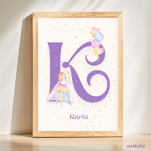 Principessa | Poster personalizzato per la cameretta dei bambini I Poster con nome I Arte murale per bambini I Cameretta per neonati I Decorazione unica della cameretta
