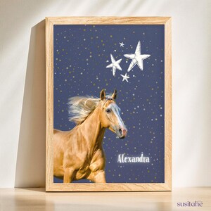 cavallo | Poster personalizzato per la cameretta dei bambini I Poster con nome I Arte murale per bambini I Cameretta per neonati I Decorazione unica della cameretta