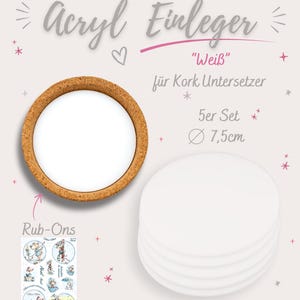 Acryl Einleger "Weiß"  5er Set ø7,5