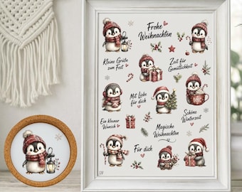 Rub On randlos •Winter Pinguin• •128•