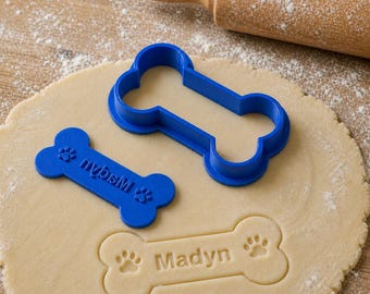 Custom Dog Bone Cutter – Personalized Treat | Dog Cookie Cutter | Pet Treat Stamp