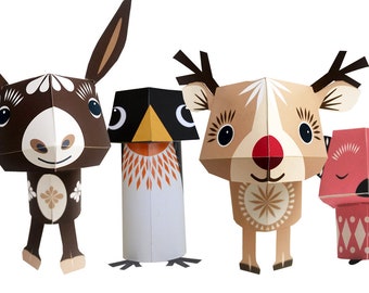 Christmas Creatures Make-Them-Yourself Paper Animals