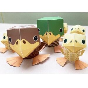 New! The Quackers -  Printable Kit - 3D Paper Animals, Ducklings, Download