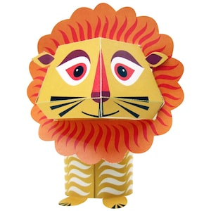 The Wild Bunch Stampabile Leone - Animali di carta 3D, Kit di bricolage per bambini