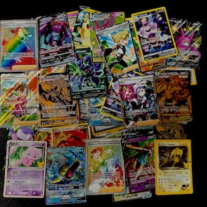 Lot de cartes Pokémon - Plus de 30 cartes, y compris une illustration complète/Vstar/V/GX/Holo/Holo inversé