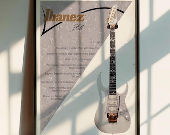 Ibanez Jem Iconic Electric Guitar Posters. Fender, Gibson, Gretsch, Rickenbacker Music Wall Art, Rock Decor, Guitarist Gift