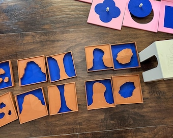 Montessori Land & Water Form Pouring Trays | Hands-On Geography Learning | Space-Saving Shelf Container | Perfect for Homeschooling